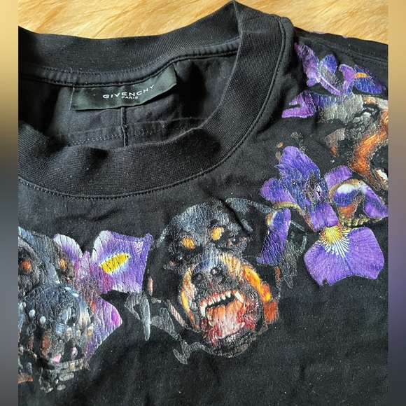 Givenchy Ricardo Tisci “Angry Dog” tshirt Sz M black purple Rottweiler - Picture 3 of 9